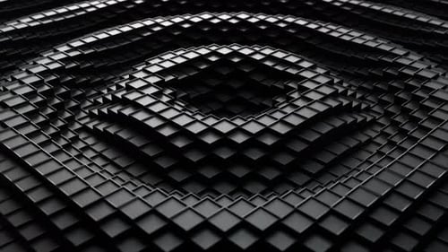 Dark Geometric Cubes Pushing Up and Down Loop Background
