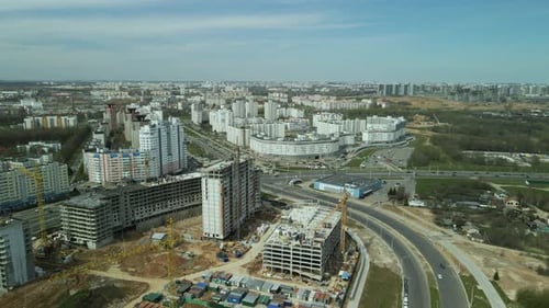 Aerial View of City Construction Site
