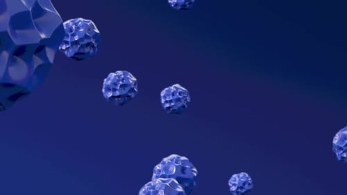 Abstract hovering blue objects, 3D Rendering