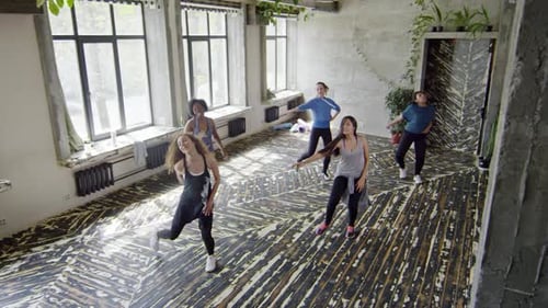 Women Enjoying a Dance Fitness Class Together