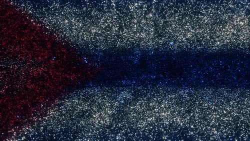 Kuba-Flagge mit abstrakten Partikeln