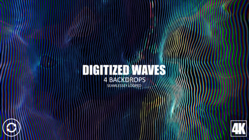 Digital Glitch Wavy Lines Abstract Background Loop