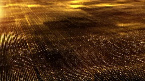 Futuristic Golden Grid Digital Surface Loop Background