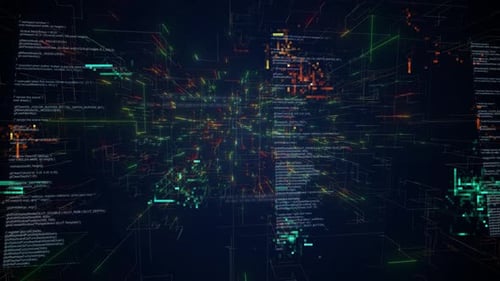 Abstract Technology Code Network Animation