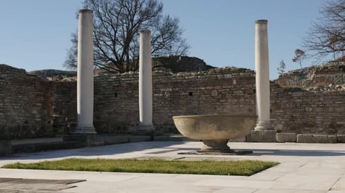 GAMZIGRAD, SERBIA - DECEMBER 25, 2017 Archaeological site of Felix Romuliana built by Roman Emperor