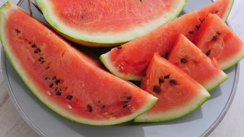 Ripe Red Watermelon on Plate