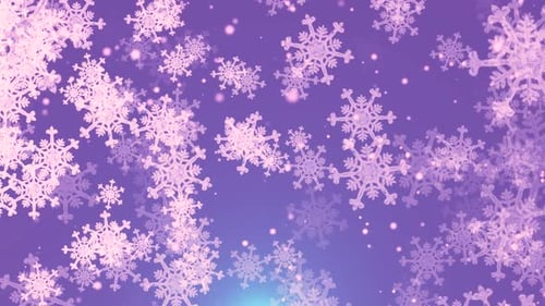 Magical Winter Snowflakes Falling Animated Background Loop