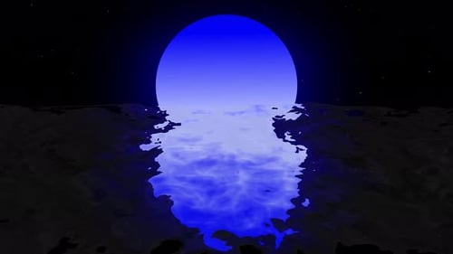 Fond Rétro Animation Réflexion Lune