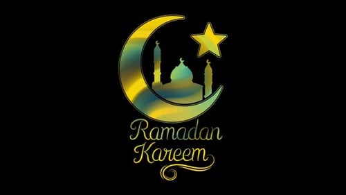 Fond de Ramadan Karim. La mosquée et la lune, Moubarak Muslim Eid Ramdan.