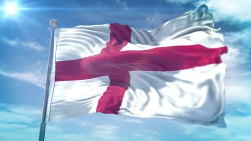 England Flag Waving in Realistic 3D Animation