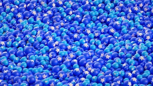 Seamless Looping Animation of Blue Star Spheres