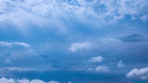 Clouds Moving Slowly Across Blue Sky