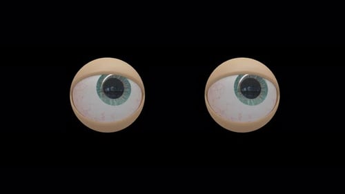 Animated Cartoon Eyes Blinking and Looking Loop
