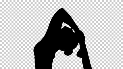 Silhouette Belle jeune femme faisant de l'exercice de yoga Eka