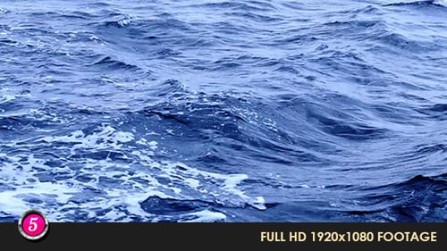 Blue Ocean Water With Ripples And Waves