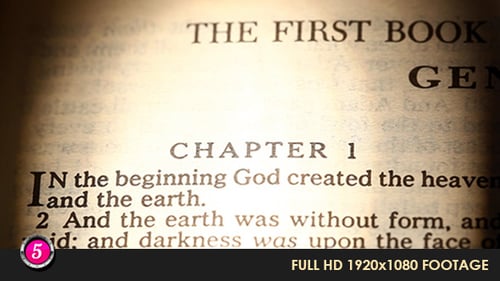 Close Up of Genesis in the Holy Bible