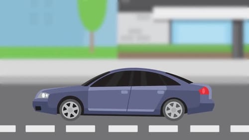 Car Driving Through The City