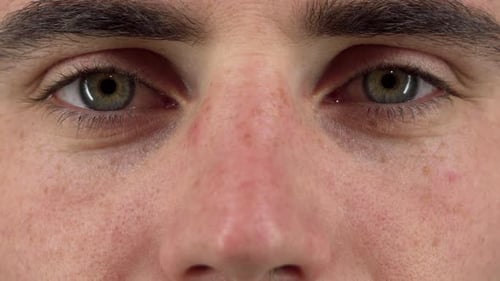 Close Up of Man Opening Eyes