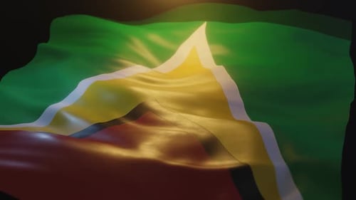 Drapeau du Guyana, vue en angle