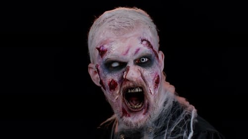 Horror Character Screams at the Viewer