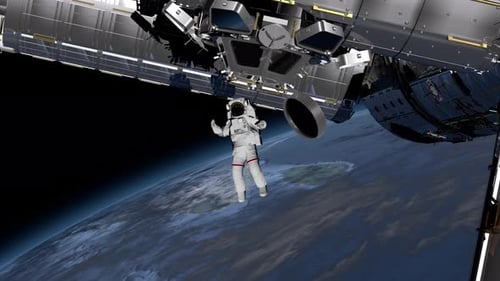 Astronaut Shows Thumbs Up In The Open Space