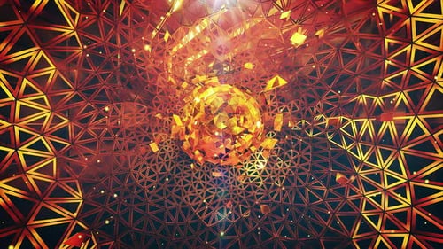 Gold Debris Fantasy 3D Geometrische Formen Hintergrund 4k
