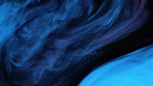 Abstract Deep Blue Ink Swirling in Water