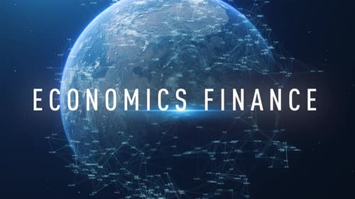 Global Data Network Text Reveal with Earth Background