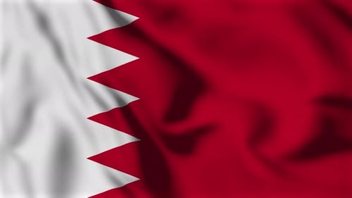 Bahrain Flag Waving Realistic Loop Animation