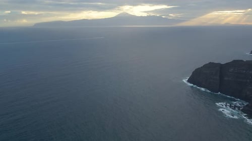 Aerial View of Cliffs in Hermigua La Gomera Canary Islands