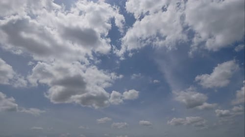 Time lapse of white cloud moving pass around sky background