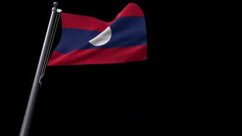 Flagge von Laos mit Alphakanal 4K