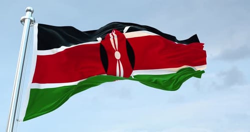 Realistic Kenya National Flag Waving Seamless Loop