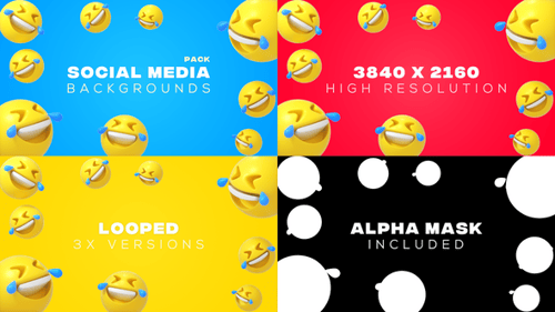 Animated 3D Crying Laughing Emoji Social Media Backgrounds