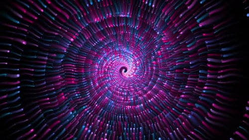 Futuristic Abstract Neon Particle Tunnel Animation