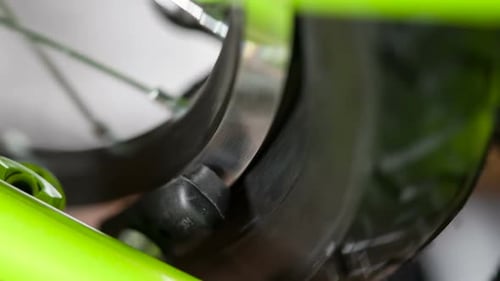 Bicycle Wheel Spinning in a Close Up Shot