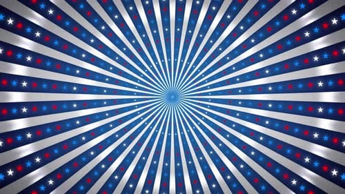 Glowing Patriotic Stars And Stripes Rotating Background