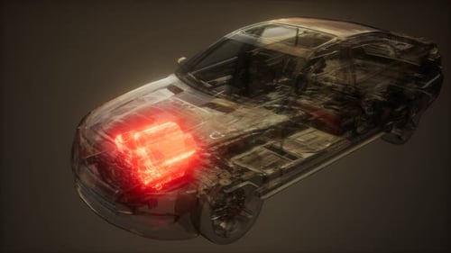 Motor de automóvil visible en el automóvil