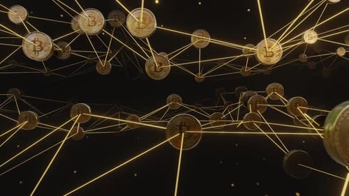 Bitcoin Blockchain Network Connection Loop Animation