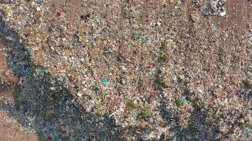 Aerial View of Overfilled Landfill Waste Site