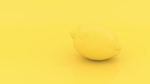 Gelbe 3D-Zitronenrotation
