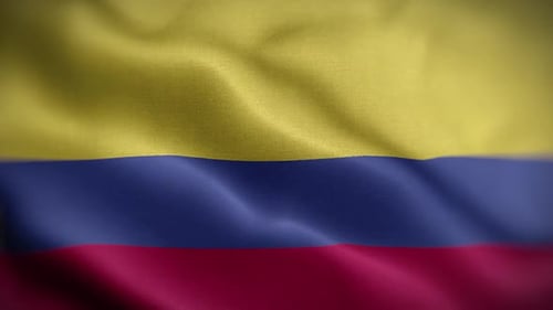Realistic Waving Colombia National Flag Animation