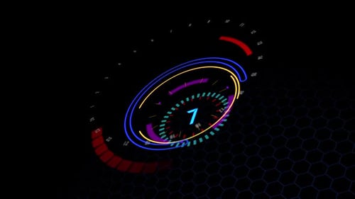 Futuristic Digital Countdown Timer HUD Interface