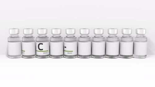 Medical Vials with Text Reveal for Healthcare Content