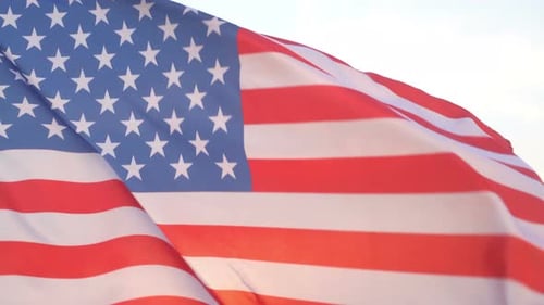 American Flag Waving in the Daylight