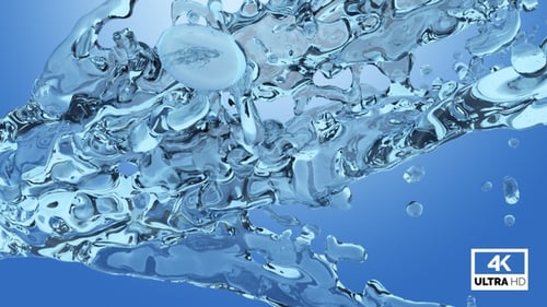 Blue Water Stream Splash And Pouring