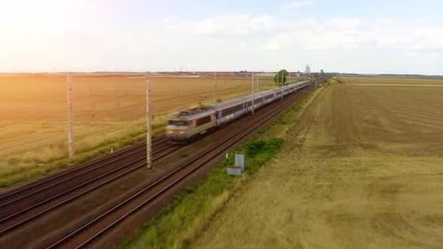 Modern high speed train. Electric passenger train.