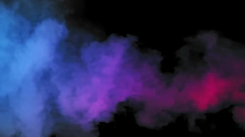 Colorful Billowing Smoke on a Black Background