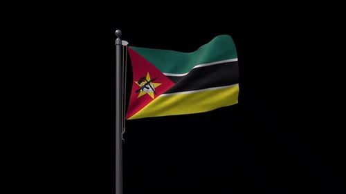 Mozambique Flag Waving Seamless Loop
