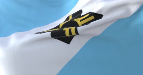 Waving Flag Animation with Abstract Sun Symbol